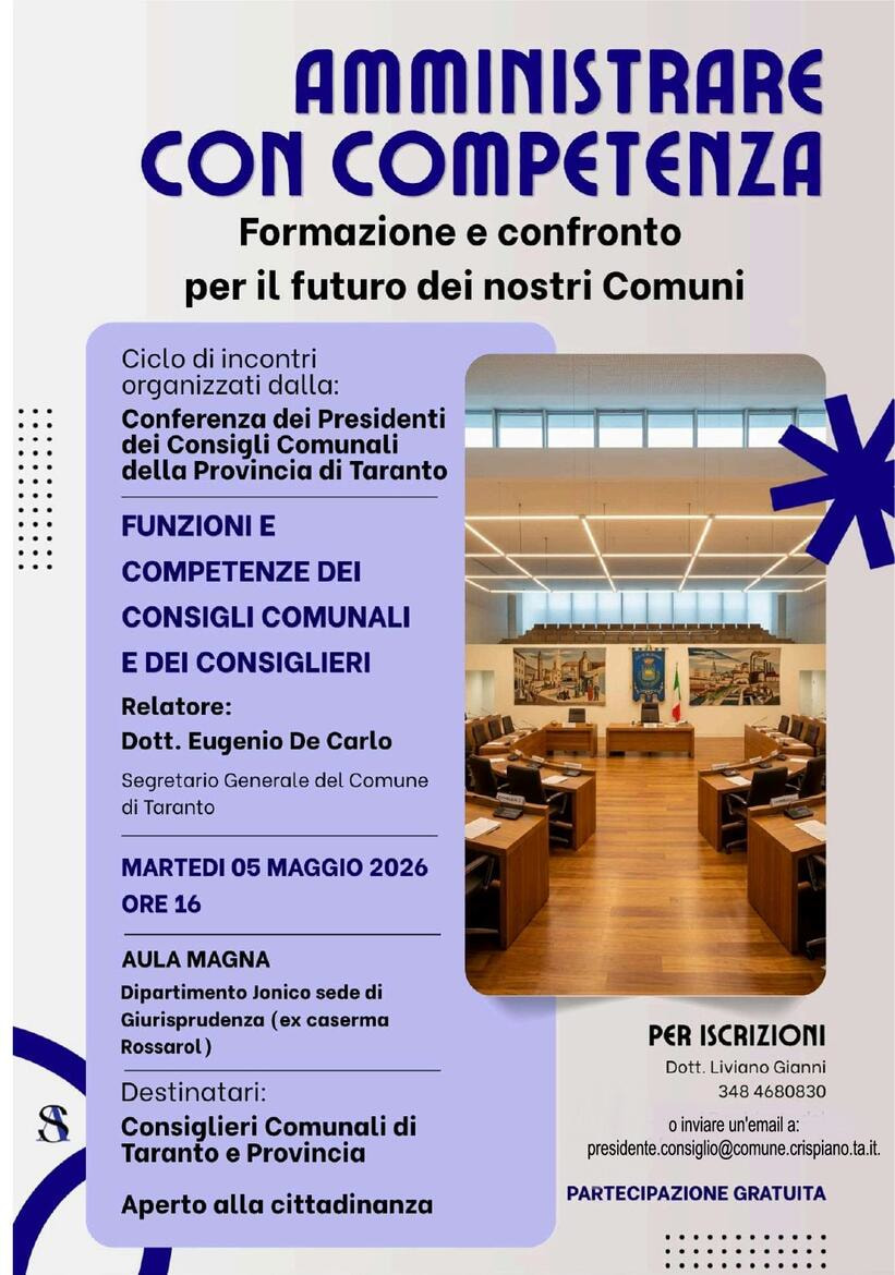 Immagine: locandina Corso di Formazione per consiglieri