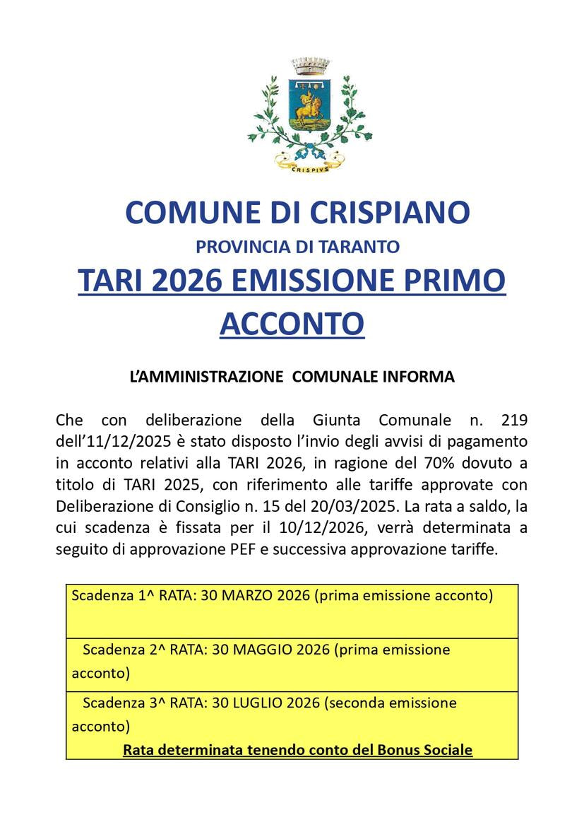 Immagine: manifesti TARI 2026 - Primo acconto_page-0001