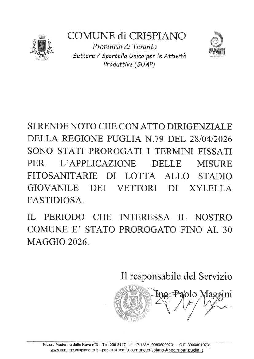 Immagine: XYLELLA_Proroga_Termini