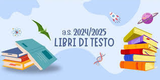 Pila di libri con testo libri di testo 2024/2025
