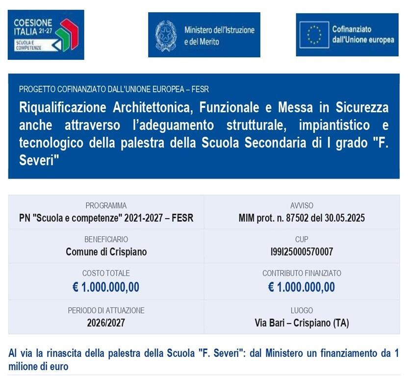 Immagine: Palestra Severi FESR
